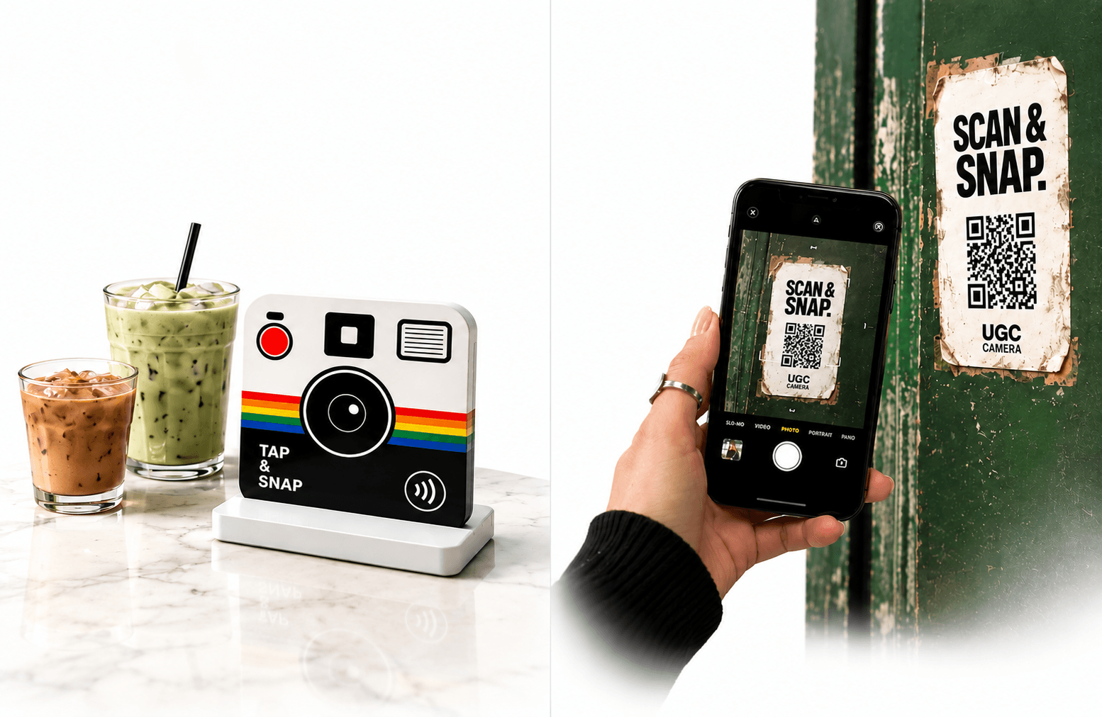 Tap & Snap NFC camera and Scan & Snap QR camera products