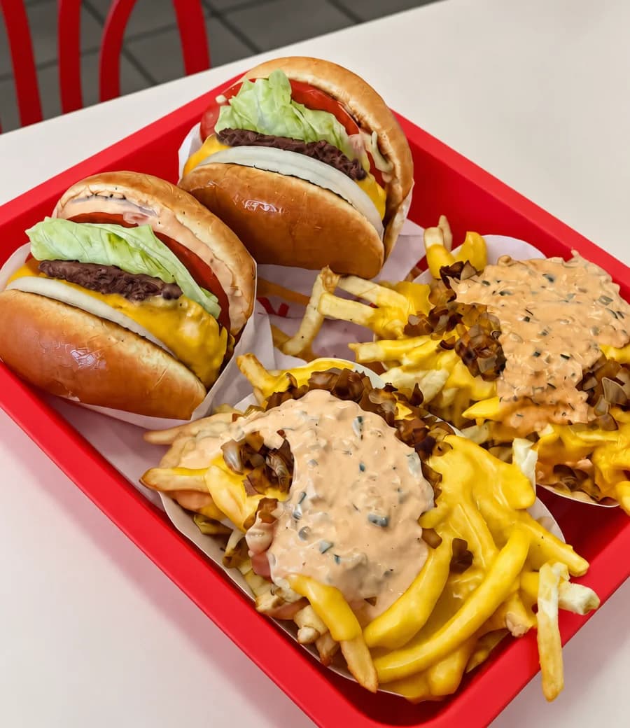 Burgers and fries