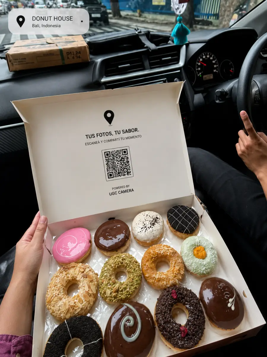 Caixa de donuts compartilhada durante uma entrega